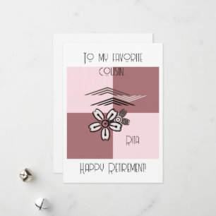Carte unique de retraite florale artistique