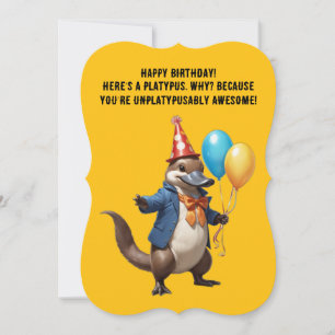 Carte Unique Platypus drôle et Whimsical anniversaire