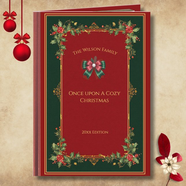 Carte Unique Storybook Once Upon a Cozy Christmas Photo (Move beyond the ordinary! Share your magical Christmas wishes with a storybook card)