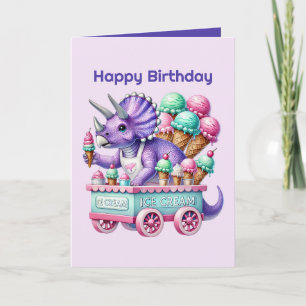 Carte Unisex enfants dinosaure soirée glace