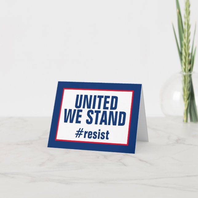 Carte United We Stist Resist Rouge Blanc Bleu (Devant)