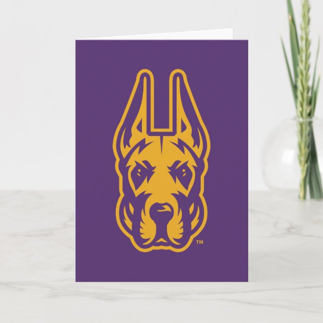 Carte Université d'Albany Chef de la mascotte Great Dane (Devant)