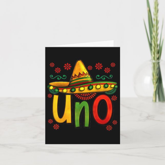 Carte Uno Mon Premier Anniversaire Mexicain Cinco De May (Devant)