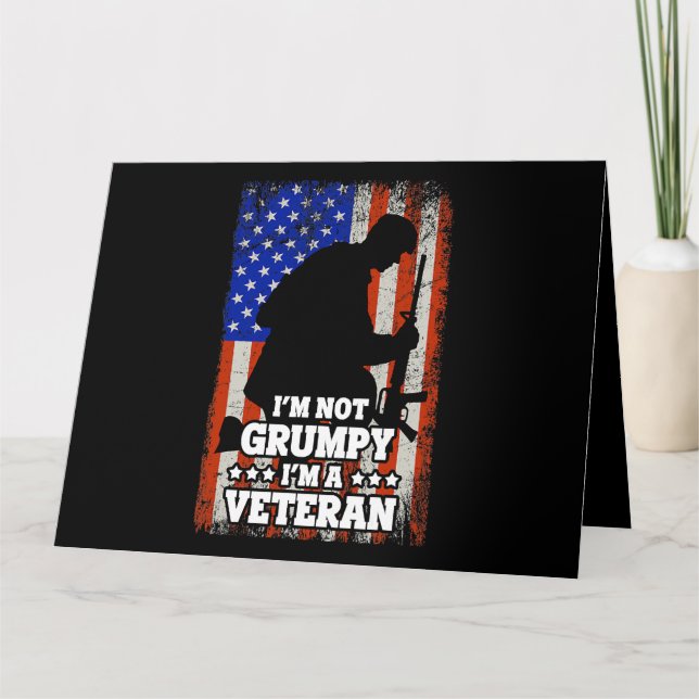 Carte US Flag Im not Grumpy im a Veteran 116 (Devant)