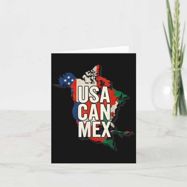 Carte Usa Can Mex Soccer North America Football Fan  (Devant)
