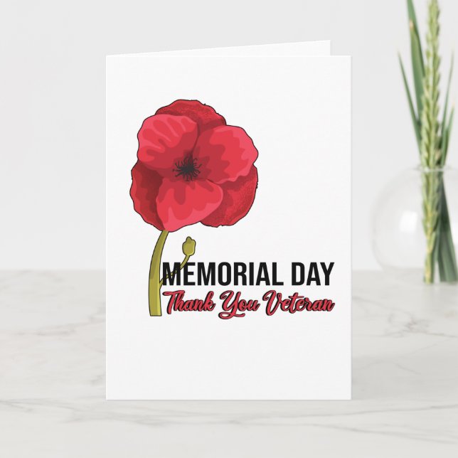 Carte USA Coquelicot Coquelicot Jour du Souvenir Jour de (Devant)