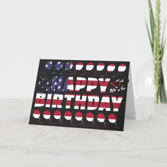 Carte USA Flag Patriotic Anniversaire (Devant)