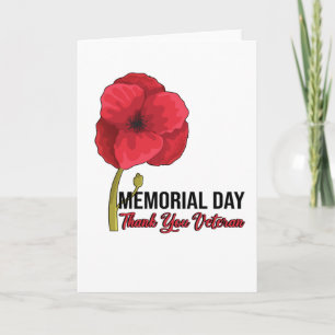 Carte USA Poppy Poppy Memorial Day Pride