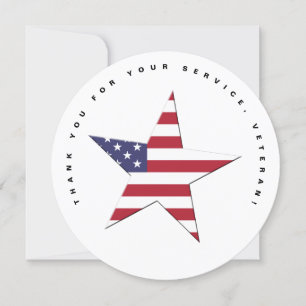 Carte USA Star Merci pour votre service, Jour des Vétéra