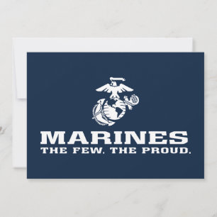 Carte USMC Les rares Logo Fiers Empilés - Blanc
