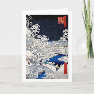 Carte Utagawa Hiroshige - Pont des tambours à Meguro