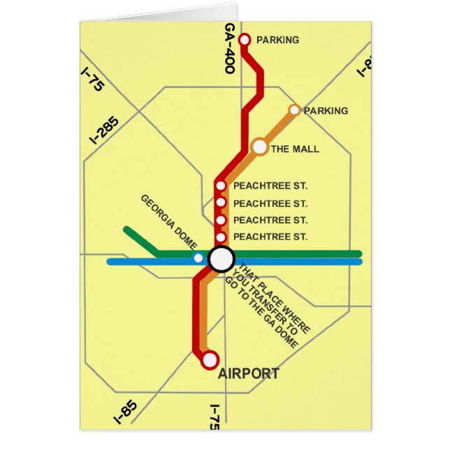 Carte utile de souterrain d'Atlanta (Devant)