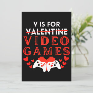 Carte V Est Pour Jeux Vidéos Funny Valentines Joueur de