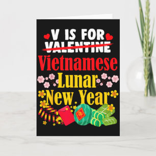 Carte V est pour le Nouvel An vietnamien Funny Valentine