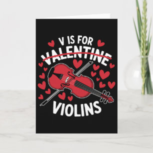 Carte V Est Pour Violons De La Saint-Valentin Violoniste