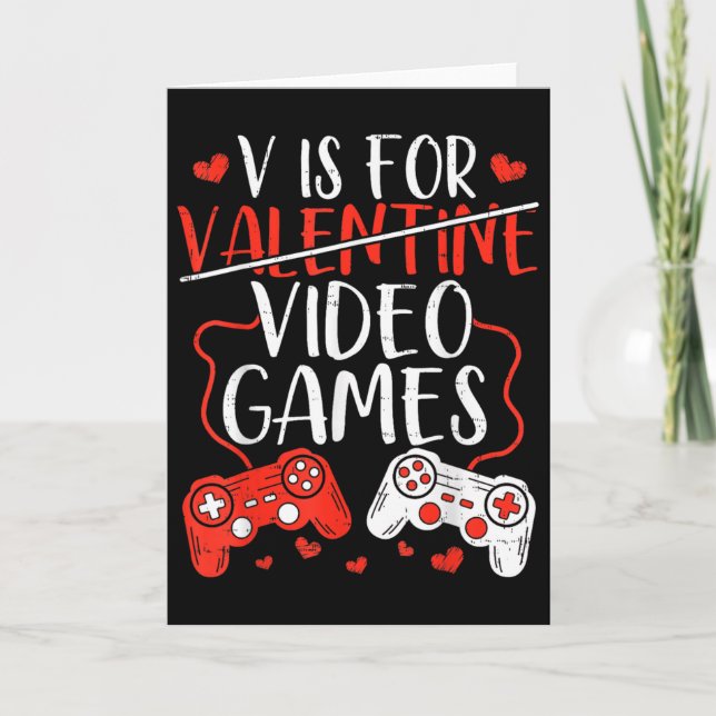 Carte V Is For Video Games Valentine Gamer Valentines Da (Devant)