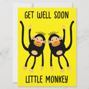 Carte Va Bien Bientôt Petit Singe