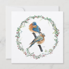 Carte Vacances Bluebirds Couple Aquarelle Art