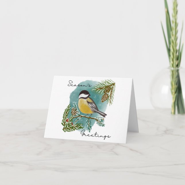 Carte Vacances Bonnes Fêtes de poulet (Devant)