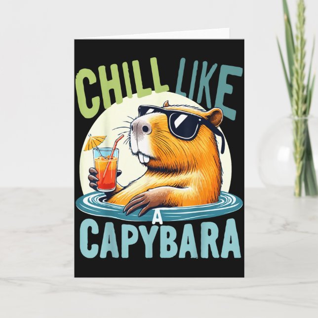Carte Vacances de capybara - Cadeau de citation drôle de (Devant)