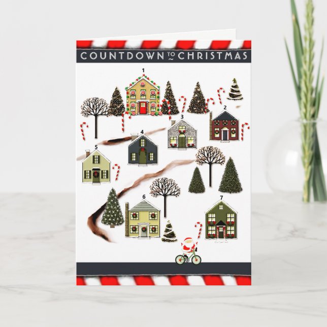 Carte Vacances de Noël à vélo (Devant)