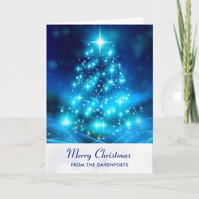 Carte Vacances de Noël Electrique Blue (Devant)