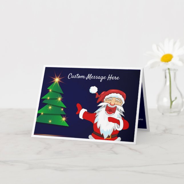 Carte Vacances de Noël Père Noël Laughing Funny (Petite plante)