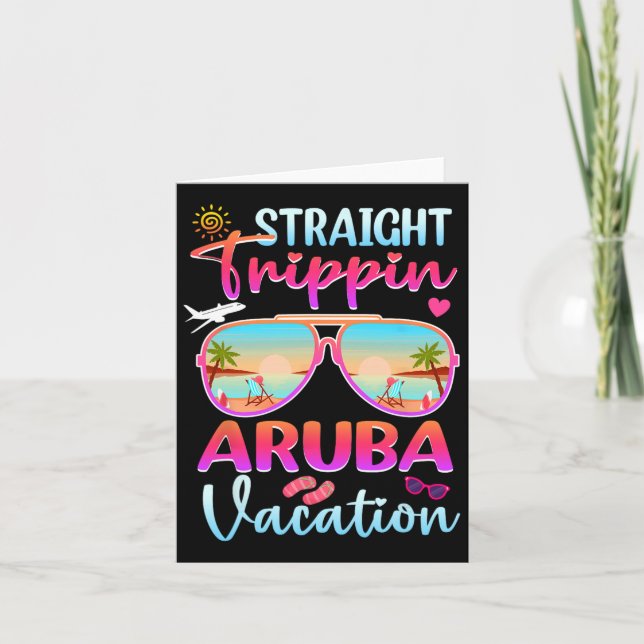 Carte Vacances d'été à la plage à Aruba 2025 tout droit  (Devant)