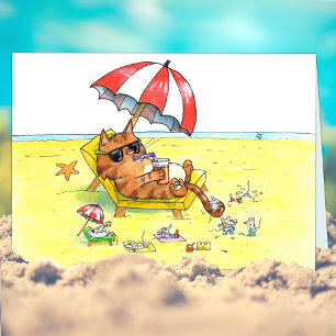 Carte Vacances d'été Salutation aux chats