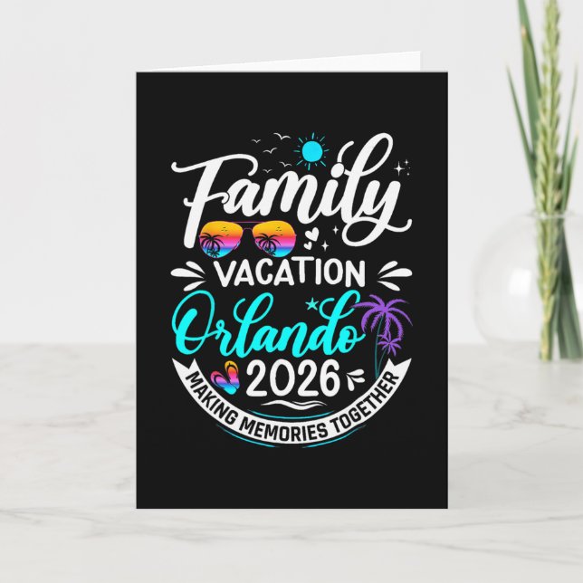 Carte Vacances en famille à Orlando 2026 Plage Vacances  (Devant)