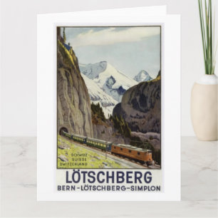 Carte Vacances ferroviaires vintage en Suisse