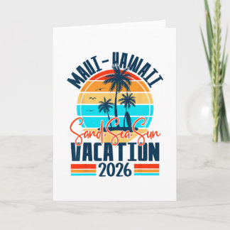 Carte Vacances Maui Hawaï 2026 Souvenir Famille Correspo