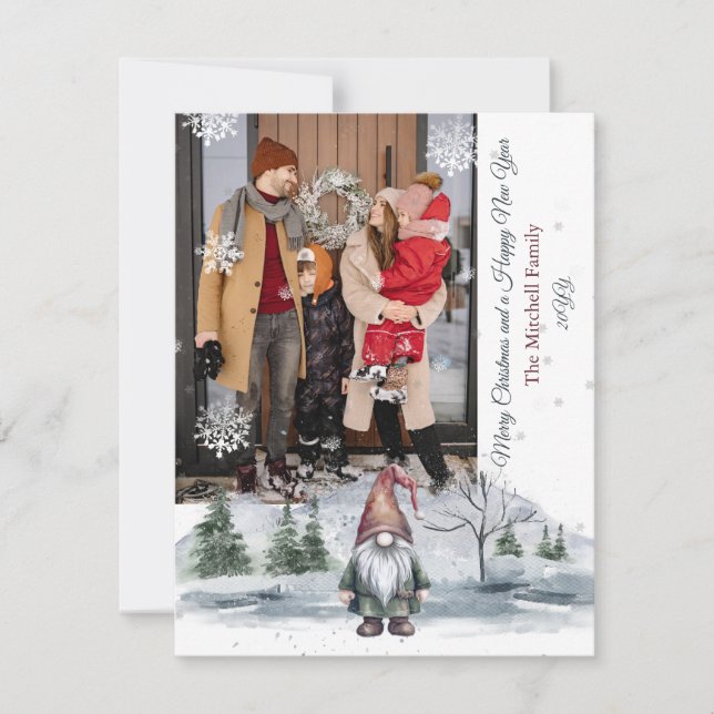 Carte Vacances Photo Vacances Watercolor Gnome (Devant)