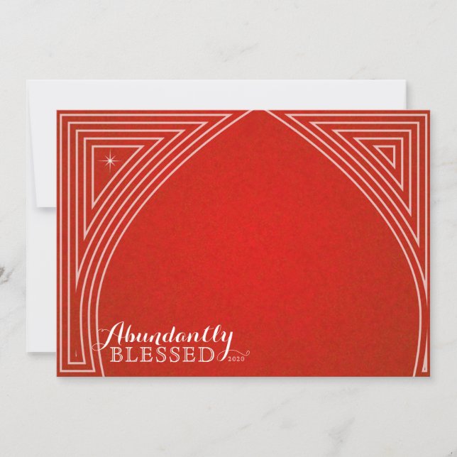 Carte Vacances Plat Dome Overlay Quatre Étoiles (Devant)