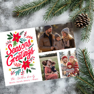 Carte VACANCES SUR MESURE 3 PHOTOGRAPHIE Joyeuses Fêtes