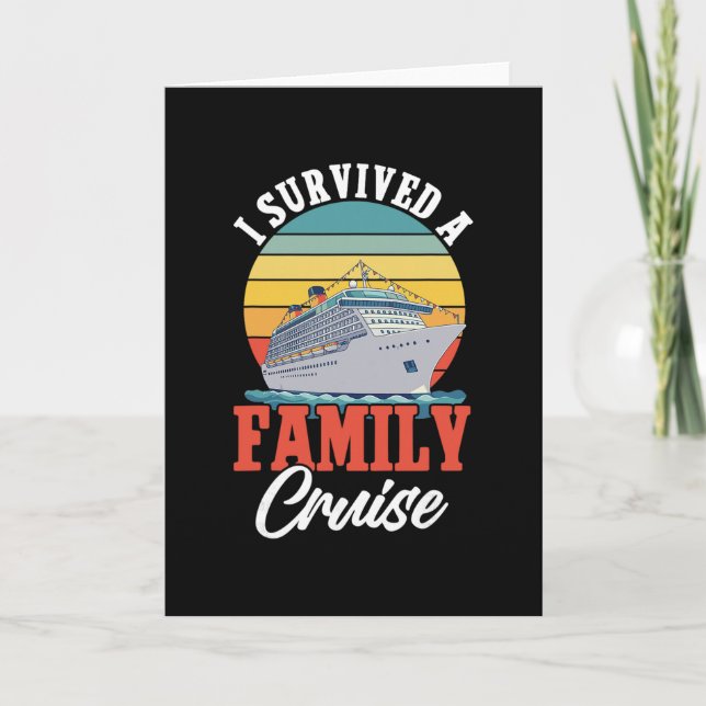 Carte Vacances sur un bateau de croisière J'ai survécu à (Devant)