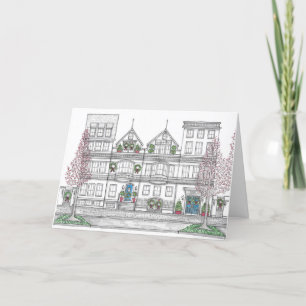 Carte Vacances Ville Originale Dessinée À La Main