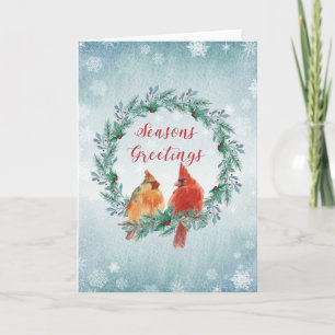 Carte Vacances - Wreath WC avec paire cardinale