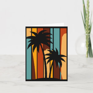 Carte Vacanciers de vacances d'été tropicales palmiers