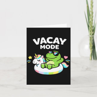 Carte Vacay Mode Cute Dinosaur Unicorn Float Vacation