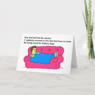 Carte Vaccin de l'homme drôle Cartoon Bonne fête des pèr