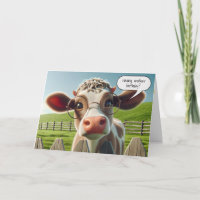 Vache avec lunettes de vue Humour d'anniversaire