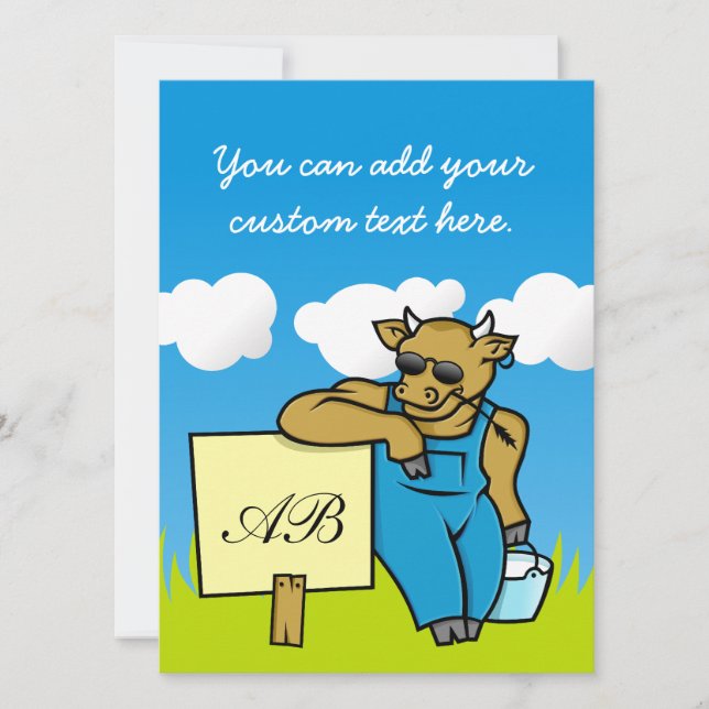 Carte Vache avec signe (Devant)