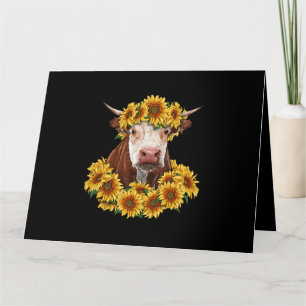 Carte Vache avec tournesol Agriculture Agricole Vie Vie 