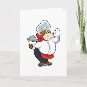 Carte Vache comme serveur avec assiette servante