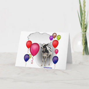 Carte vache d'anniversaire