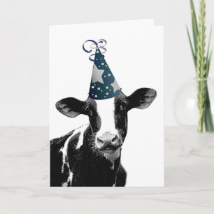 Carte Vache de fête - Fête de style laitier