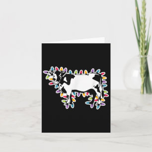 Carte Vache De Noël Enveloppée De Lumières À Cordes Colo