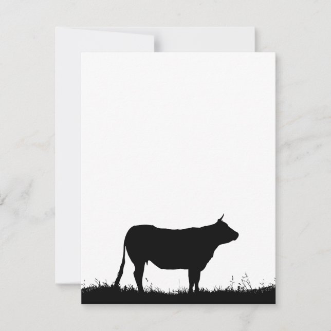 Carte Vache debout résolument sur une digue, avec espace (Devant)