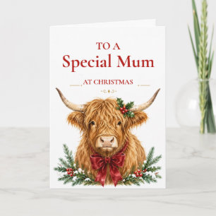 Carte Vache des Highlands de vacances pour Maman